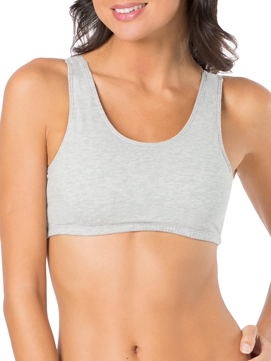 image:imageFruit of the Loom Womens Wireless Cotton Sports Bra MultipackMint ChipWhiteGrey Heather