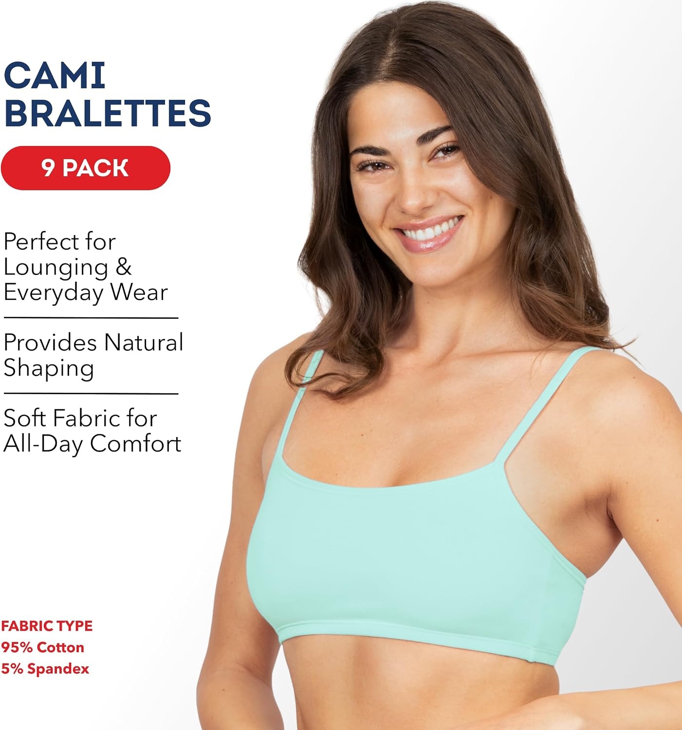 image:imageFruit of the Loom Womens Wireless Cotton Sports Bra MultipackMint ChipWhiteGrey Heather