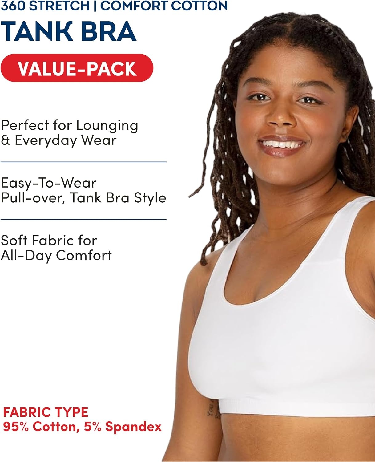 image:imageFruit of the Loom Womens Wireless Cotton Sports Bra MultipackRed HotWhiteBlack