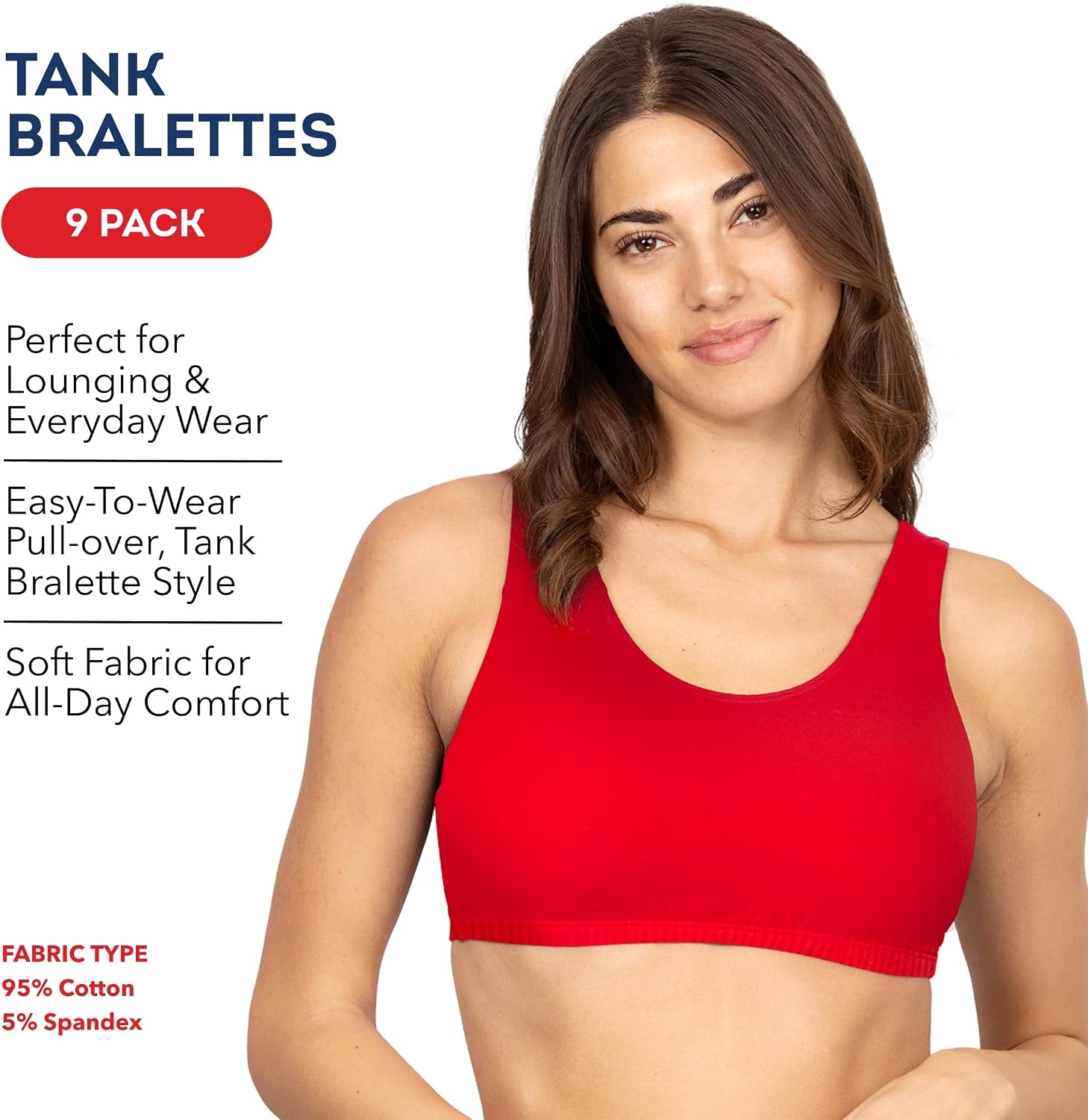 image:imageFruit of the Loom Womens Wireless Cotton Sports Bra MultipackRedWhiteBlack