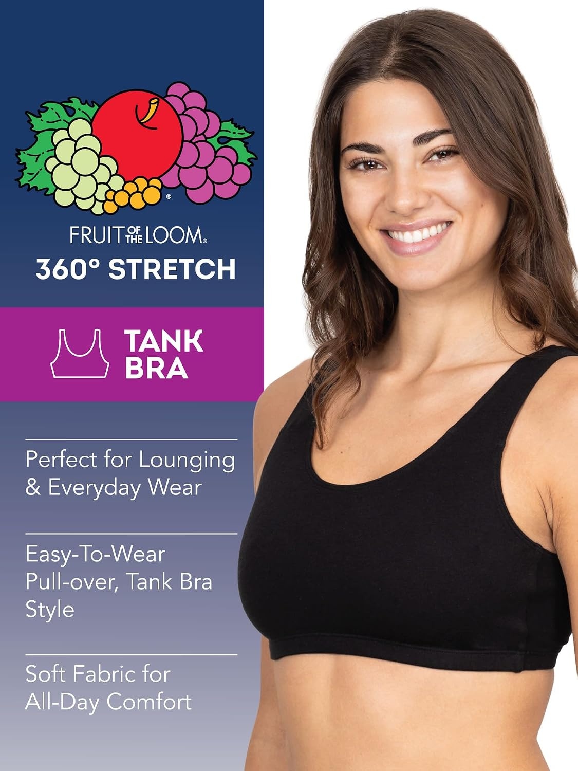 image:imageFruit of the Loom Womens Wireless Cotton Sports Bra MultipackWhiteWhite