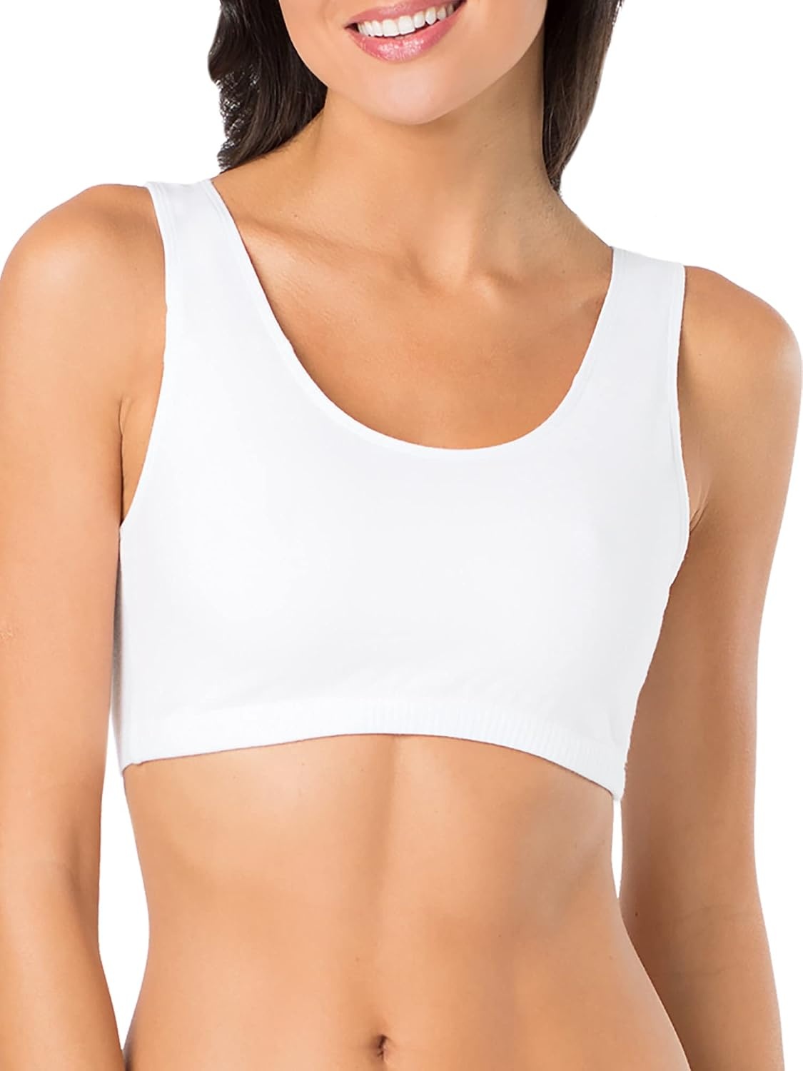 image:imageFruit of the Loom Womens Wireless Cotton Sports Bra MultipackWhiteWhiteWhite