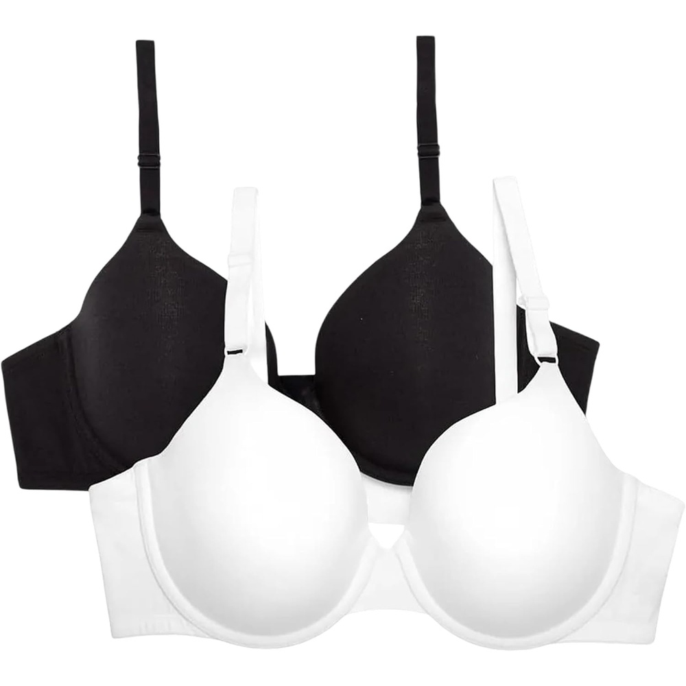 image:imageFruit of the Loom Womens Cotton TShirt Bra Underwire MultipackWhiteBlack Hue