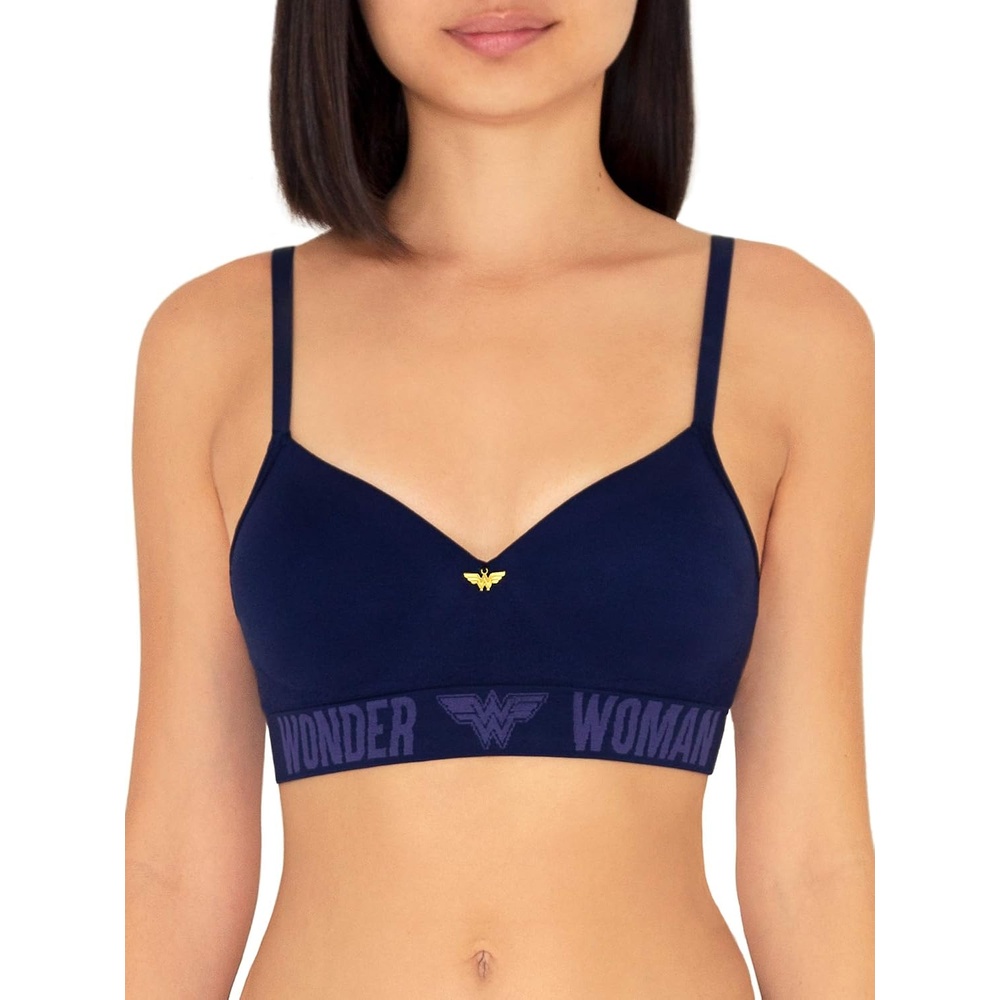image:imageFruit of the Loom Womens Fruit of the Loom Womens Wireless Pushup BraMedevial Blue  Wonder Woman