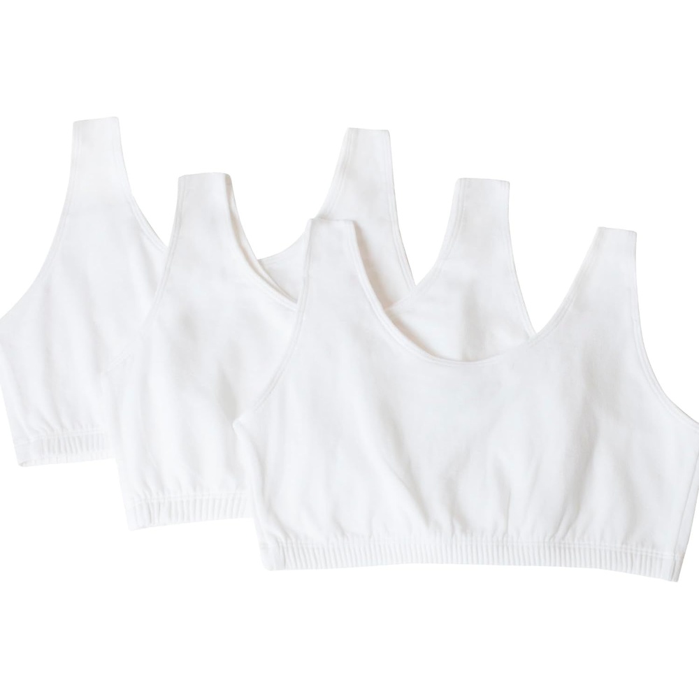 image:imageFruit of the Loom Womens Wireless Cotton Sports Bra MultipackWhiteWhite