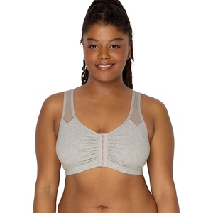 Fruit of The Loom Women’s Comfort Front Close Sport Bra with Mesh Straps(Heather Grey)