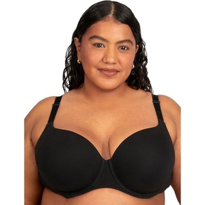 Fruit of The Loom Women’s Fit for Me Collection: Plus Size Cotton T-Shirt Bra – Comfort & Style for Every Body(Black Hue)