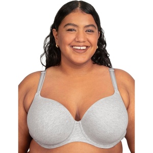 Fruit of The Loom Women’s Fit for Me Collection: Plus Size Cotton T-Shirt Bra – Comfort & Style for Every Body(Heather Grey)