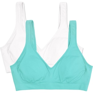Fruit of The Loom Women’s Wireless Seamless Bra(Aruba Blue/White)