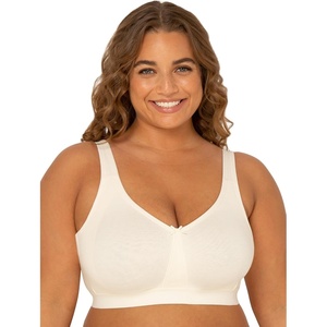 Fruit of the Loom Fit for Me Women’s Plus Size Cotton Unlined Wireless Bra(Pristine)