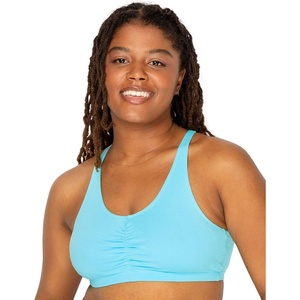 Fruit of the Loom Women’s Adjustable Shirred Front Racerback Sports Bra Multi Packs!(Turquoise/White/Charcoal)