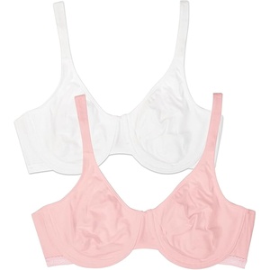 Fruit of the Loom Women’s Cotton Stretch Unlined Underwire Bra, Multipack(Bittersweet Pink / White86ck)