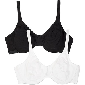 Fruit of the Loom Women’s Cotton Stretch Unlined Underwire Bra, Multipack(Black Hue/White 86ck)