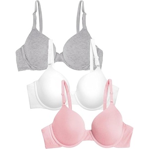 Fruit of the Loom Women’s Cotton T-Shirt Bra, Underwire, Multipack(Blushing Rose/White/Grey Heather)
