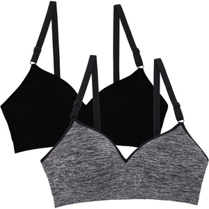 Fruit of the Loom Women’s Fruit of the Loom Womens Wireless Push-up Bra(Black Hue/Charcoal Heather 2-pack)