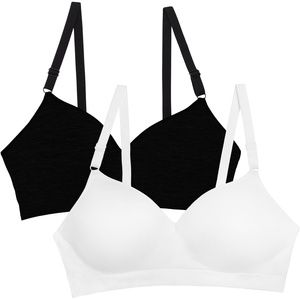Fruit of the Loom Women’s Fruit of the Loom Womens Wireless Push-up Bra(Black Hue/White 2-pack)