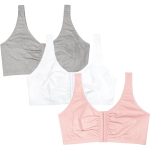 Fruit of the Loom Women’s Multi-Pack Front Close Sports Bra(Blushing Rose/Grey Heather/White)