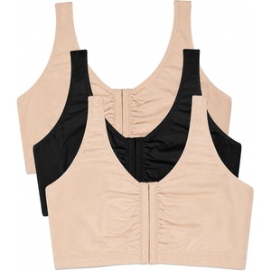 Fruit of the Loom Women’s Multi-Pack Front Close Sports Bra(Sand/Black/Sand)