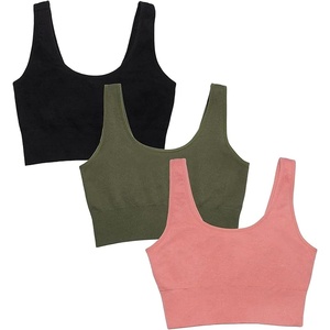 Fruit of the Loom Women’s Seamless Wireless Bra, Back Smoothing, 3-Pack(Desert Dusk/Olive Night/Black)