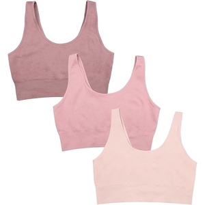 Fruit of the Loom Women’s Seamless Wireless Bra, Back Smoothing, 3-Pack(Rose Shadow/Lilas/Premium Plum)