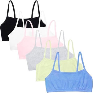 Fruit of the Loom Women’s Spaghetti Strap Cotton Cami Sports Bra Multipack(Cornflower Blue/Lentil/White/Kitty Pink/Grey Heather/Black Hue)