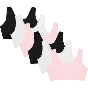 Fruit of the Loom Women’s Wireless Cotton Sports Bra, Multipack(Blushing Rose/Black Hue/White)