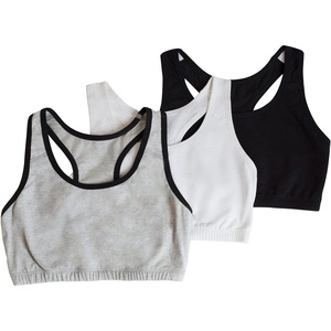 Fruit of the Loom Women’s Wireless Cotton Sports Bra, Multipack(Heather Grey With Black/White/Black)