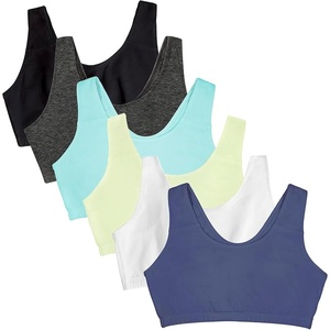 Fruit of the Loom Women’s Wireless Cotton Sports Bra, Multipack(Lentil/White/Charcoal/Aruba/Dutch Blue/Black)